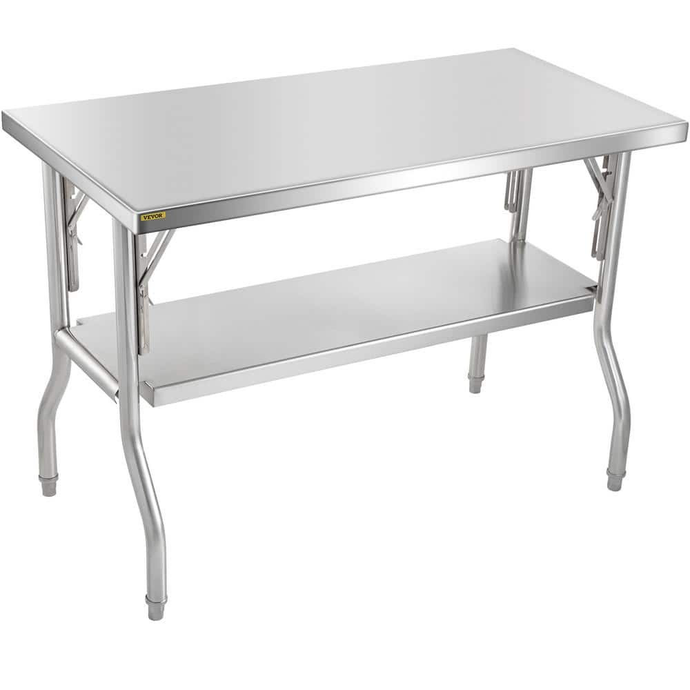 VEVOR Stainless Steel 48'' Folding Commercial Prep Table