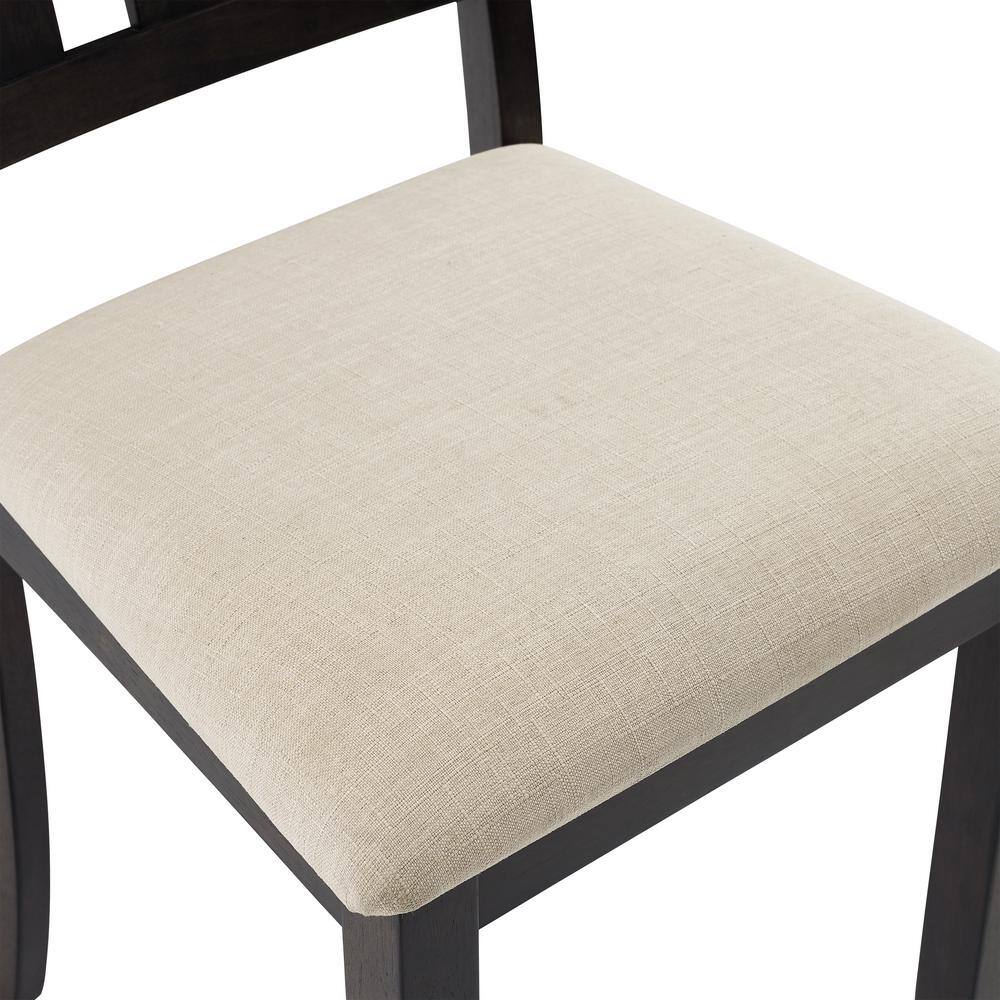 Hayden Gray Upholstered Linen Slat Back Side Chair Set
