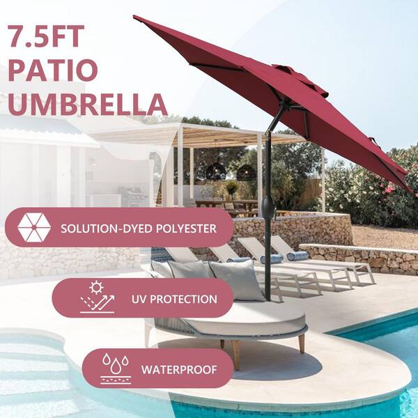4 ft patio umbrella 11  9 ft Outdoor Patio Offset Cantilever Dual Top Umbrella with 4-Piece  Fillable Weighted Base - On Sale - Overstock
