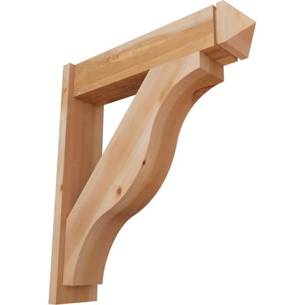 Ekena Millwork 8 in. x 36 in. x 32 in. Western Red Cedar Fuston Arts and Crafts Smooth Outlooker