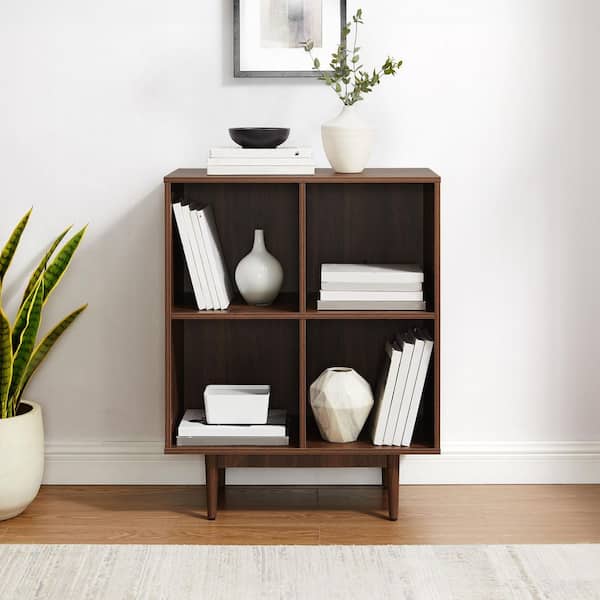 CROSLEY FURNITURE Liam Walnut 4 Cube Record Storage Media Stand