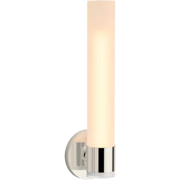 Purist 1 Light Tube Polished Nickel Indoor Bathroom Wall Sconce, UL Listed