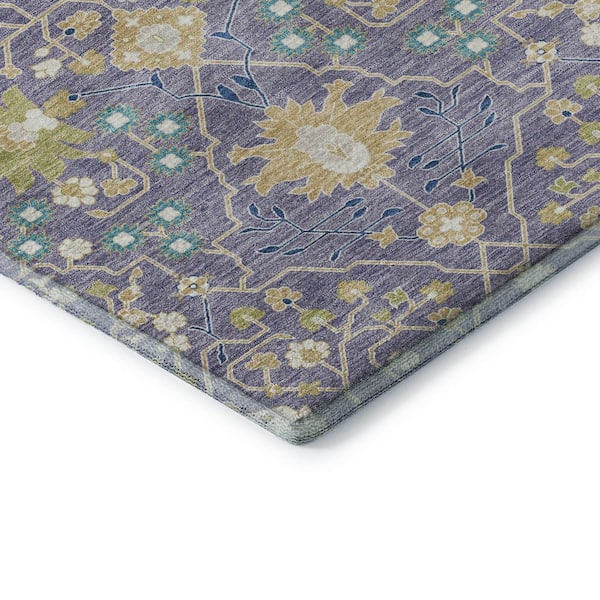 Mayfield Premium Machine Washable Abstract AMF1009 Lavender 2 ft. x 3 ft. Area Rug