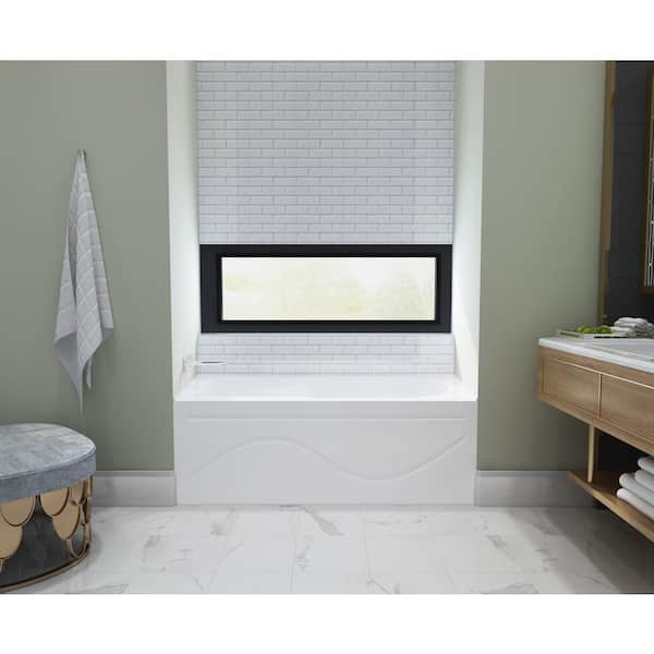 Aqua Eden Margaret 60 in. Acrylic Left-Hand Drain Rectangular Alcove Bathtub in White