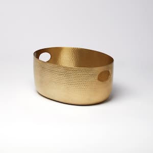 TUB 4.06 gal. GOLD METALLIC ALUMINUM BEVERAGE TUB with HAMMERED FINISH