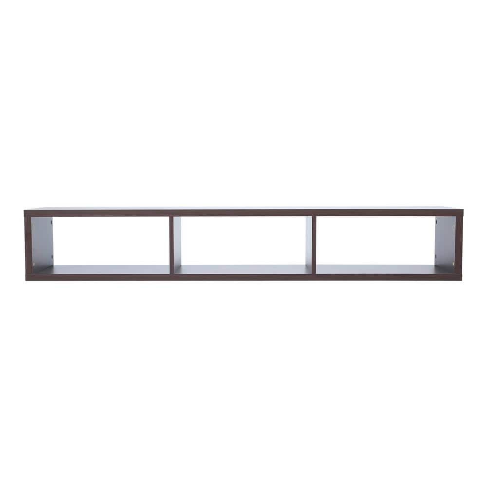 60.27 in Walnut TV Stand Fits TV's Up To 65 in. With Shelves