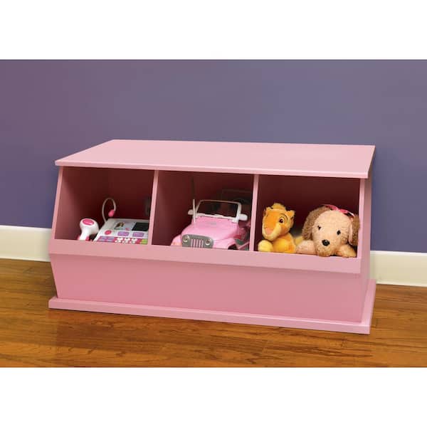 Badger Basket 37 in. W x 17 in. H x 19 in. D Pink Stackable 3-Storage  Cubbies 09779 - The Home Depot