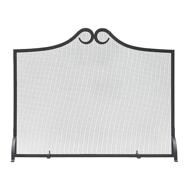 38 in. L Black Loops Flat Fireplace Screen