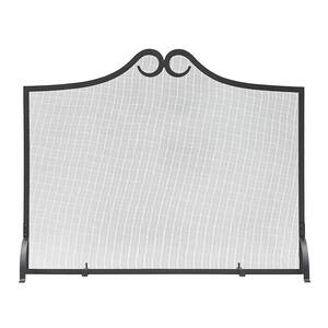 38 in. L Black Loops Flat Fireplace Screen
