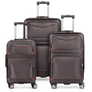 JingPin Collection Softside Luggage Set in Brown, 3 Piece