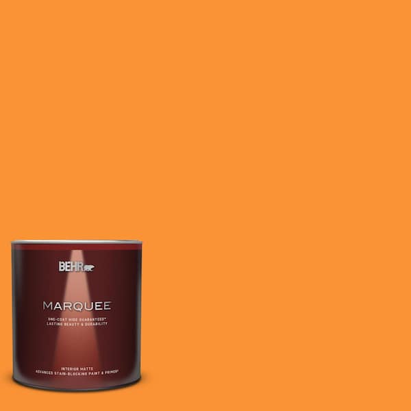 BEHR MARQUEE 1 qt. #P240-7 Joyful Orange Matte Interior Paint & Primer