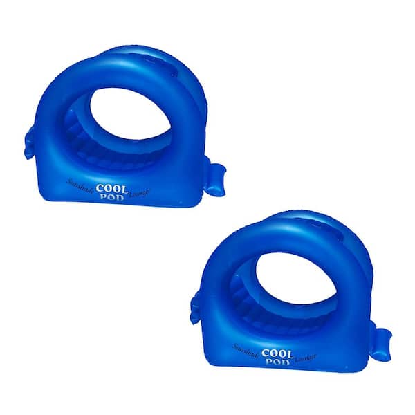 Swimline Sunshade Cool Pod Blue Inflatable Swimming Pool Float Lounger (2-Pack)