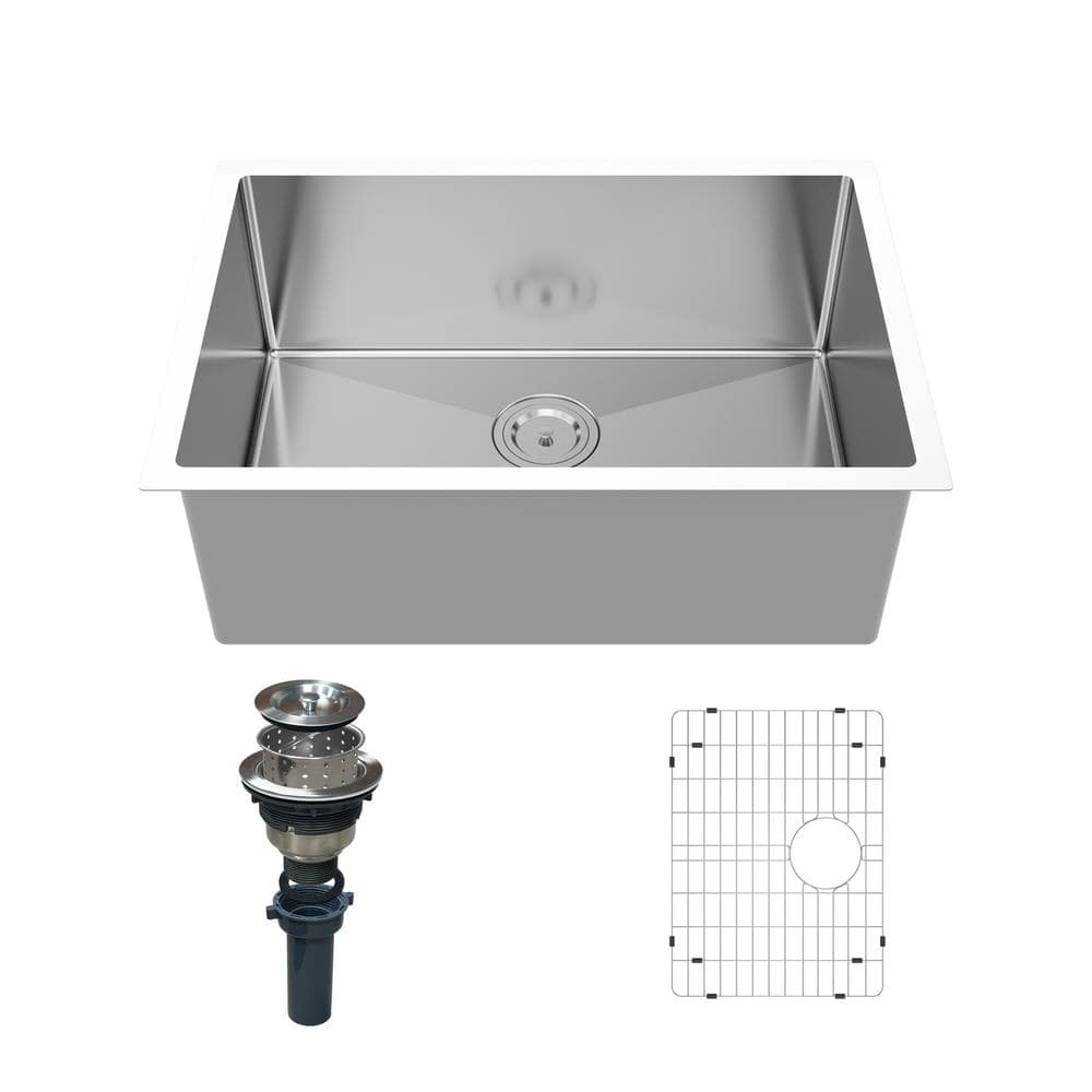 30" Brushed Stainless Steel Drop-In Single Bowl Kitchen Sink