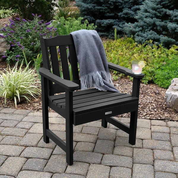 Lehigh Black Recycled Plastic Outdoor Garden Chair