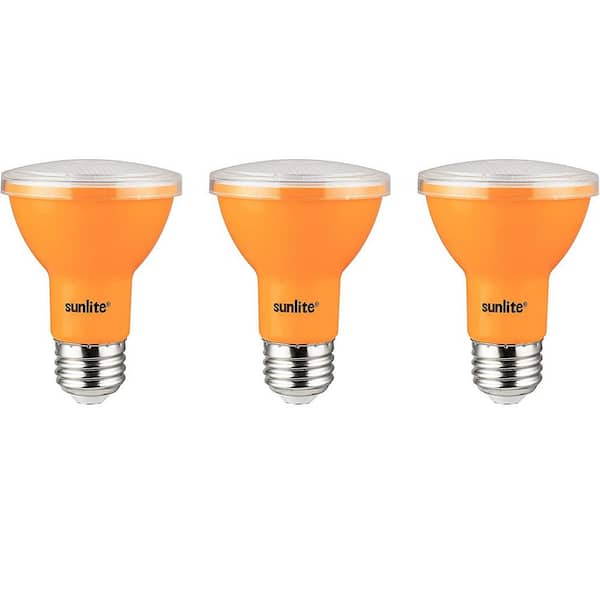 Sunlite 50-Watt Equivalent PAR20 Medium E26 Base Orange Recessed Reflector Party LED Light Bulb in 1800K Amber (3-Pack)