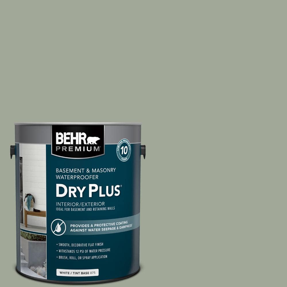 1 gal. #BW-57 Aged Sage Flat Interior/Exterior Dry Plus Basement & Masonry 
