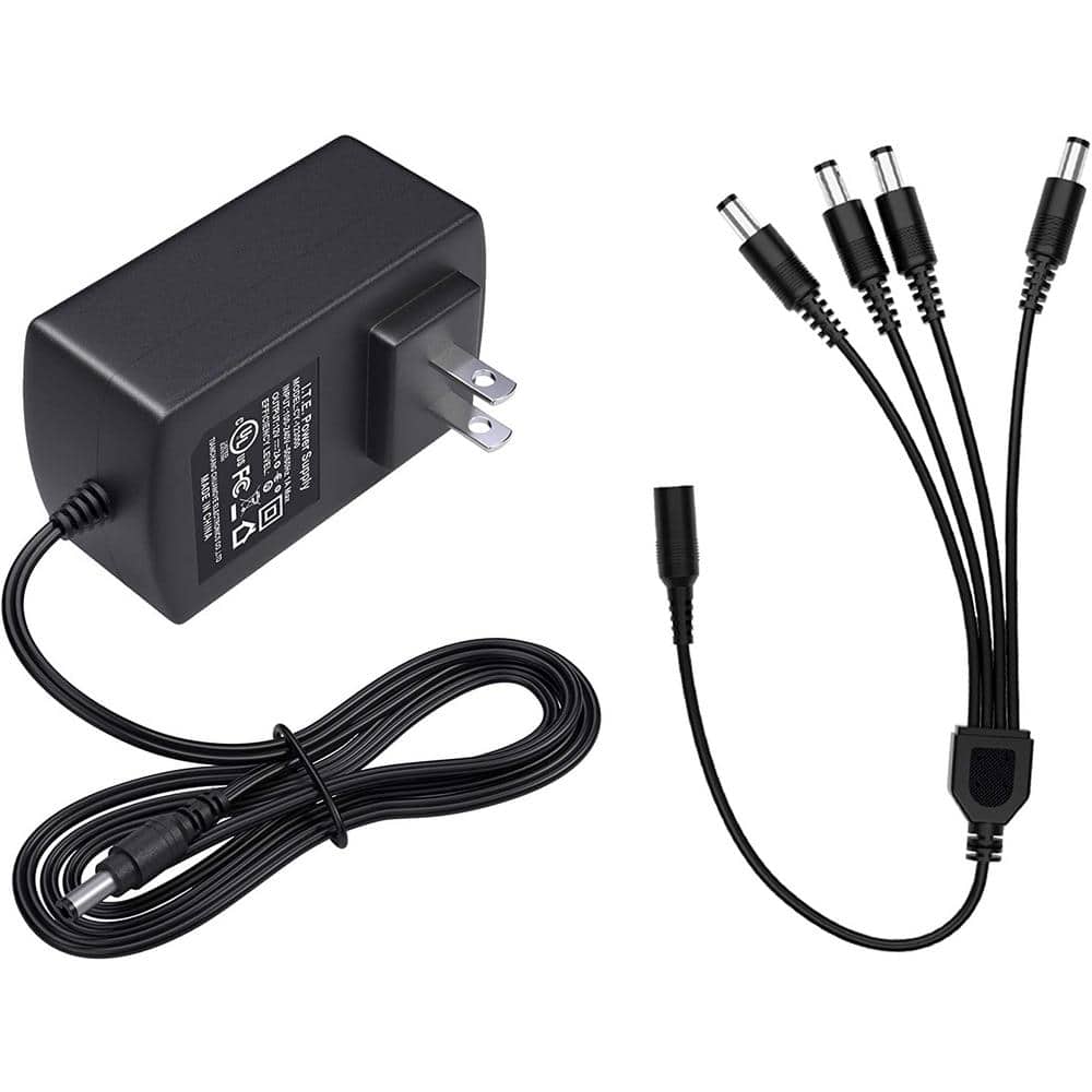 4  Way CCTV DC Power Splitter Adapter Cable for 12V 9V PSU Security Camera 