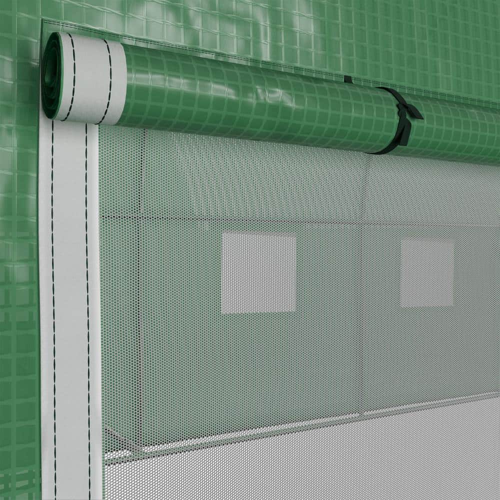 Green Polyethylene Walk-In Greenhouse with Steel Frame
