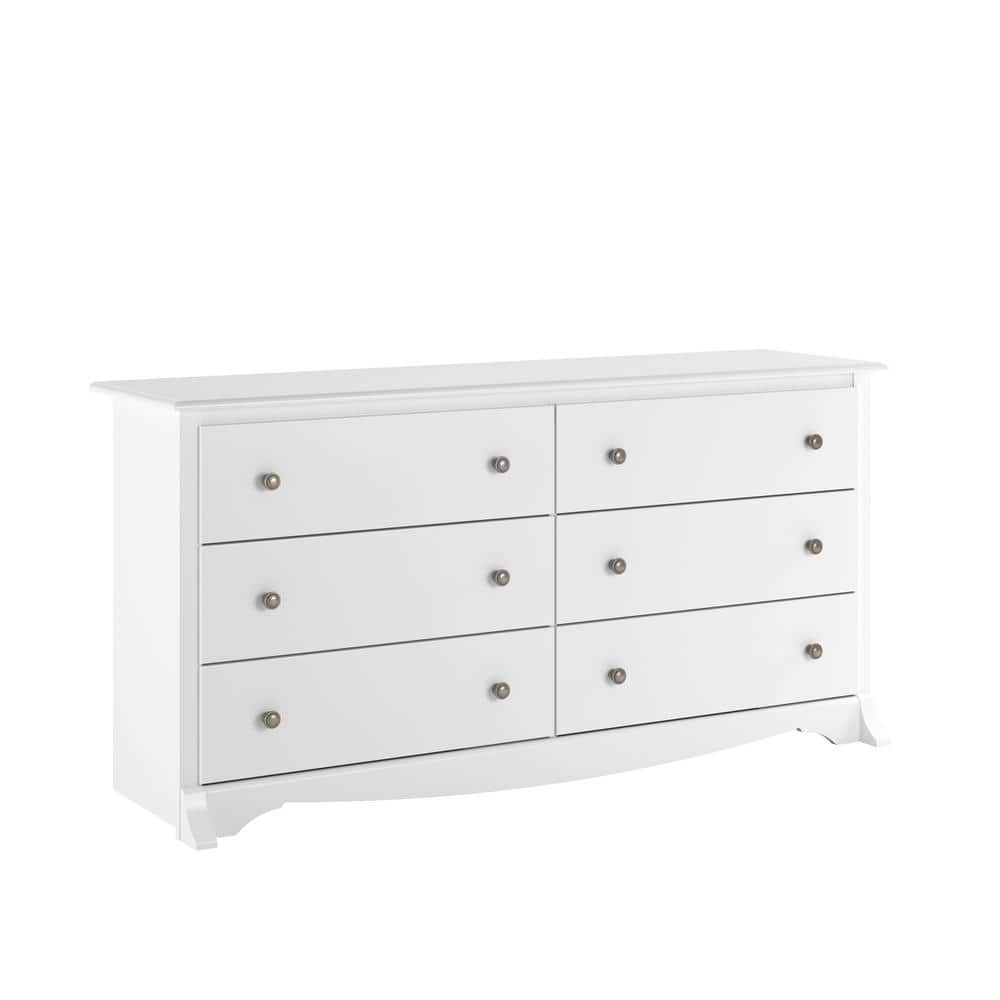 White Monterey 6-Drawer Wooden Dresser