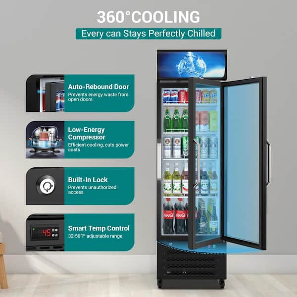 XUTUMM 12.5 cu. ft. Commercial Beverage Display Refrigerator Glass