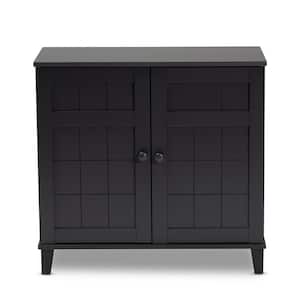 28.1 in. H x 29.6 in. W Gray Wood Shoe Storage Cabinet