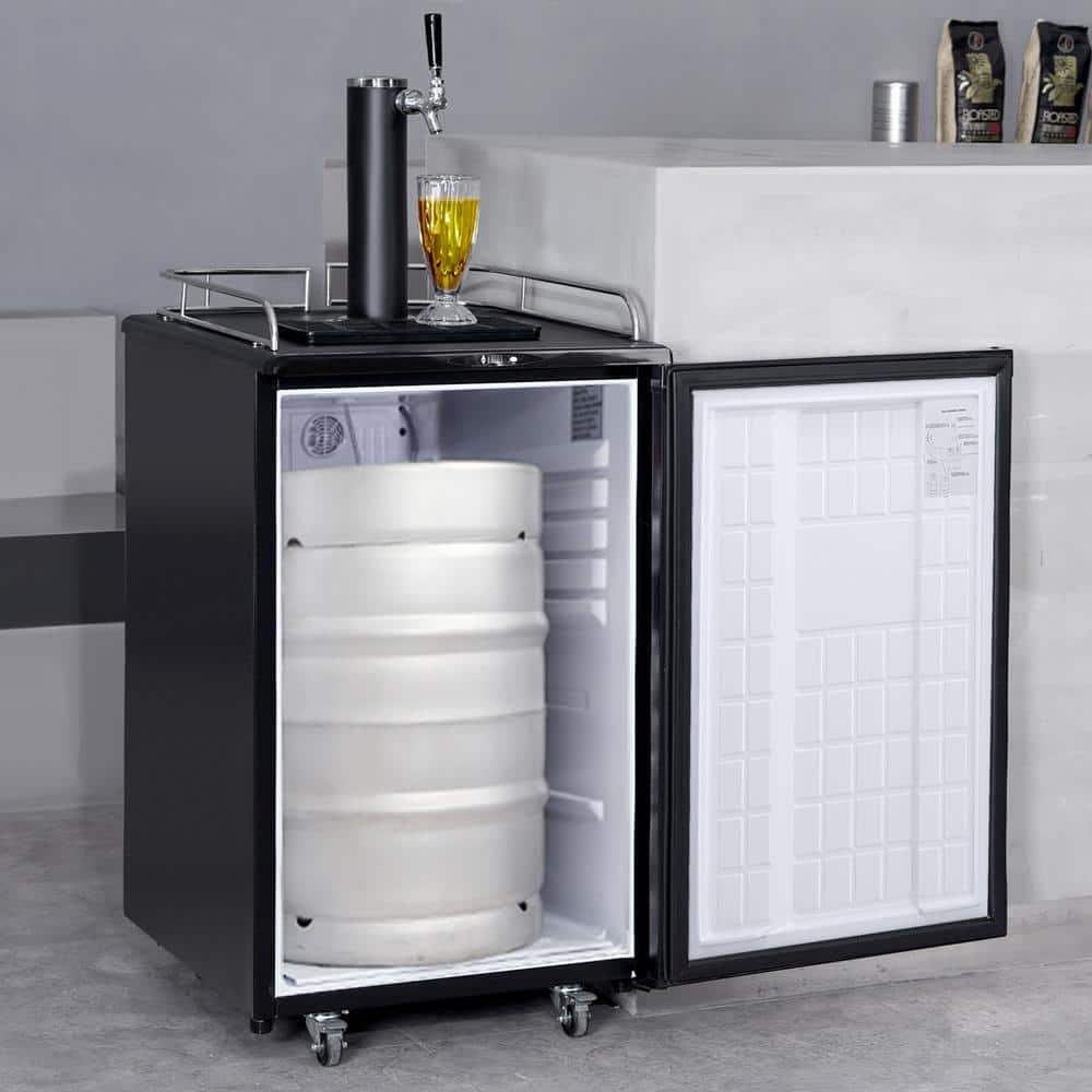 VEVOR Silver Stainless Steel Single Tap Kegerator with CO2 Cylinder