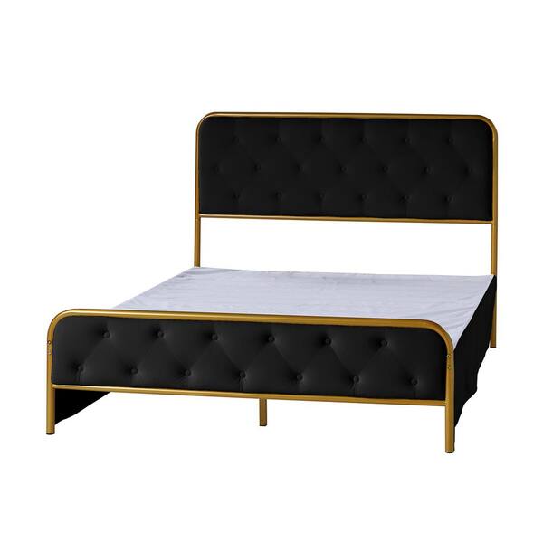 JAYDEN CREATION Marlene Black Contemporary Upholstered King Size