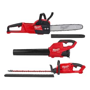 M18 FUEL 14 in. 18V Lithium-Ion Electric Battery Chainsaw, Blower and 24 in. Hedge Trimmer Combo (3-Tool)