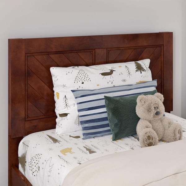 AFI Canyon Walnut Brown Solid Wood Twin Headboard with Attachable Charger
