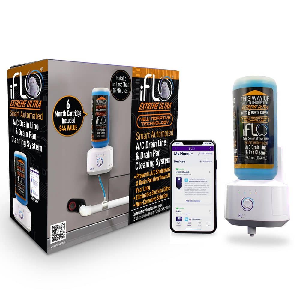 Extreme Smart Automated AC Drain Line Cleaning System, Includes 36 oz. Cartridge that Last Up to 6-Months