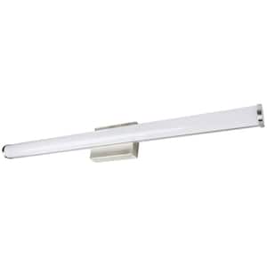 36 in. 1-Light Brushed Nickel LED Dimmable 2100 Lumen Linear Vanity Light Bar Fixture with CCT Switch 3000K 4000K 5000K