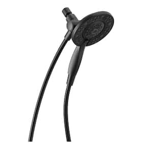 In2ition 4-Spray Patterns 6 in. Dual Wall Mount Fixed and Handheld Shower Head 1.75 GPM in Matte Black
