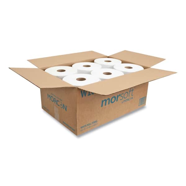 Hardwound Paper Towels, 1-Ply, 10 in. x 800 ft., White, 6-Rolls/Carton  MORW106 - The Home Depot