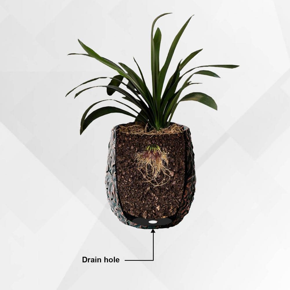 Modern Brown and Bronze Fiberstone Outdoor Indoor Planter Set