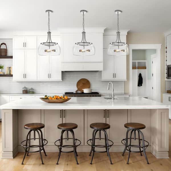 ◆サイドテーブル◆Φ40cm◆ウォールナット◆PYD05-11◆ TinHon 16 in.3-Light Nickel Pendant Light,Modern Chandelier with