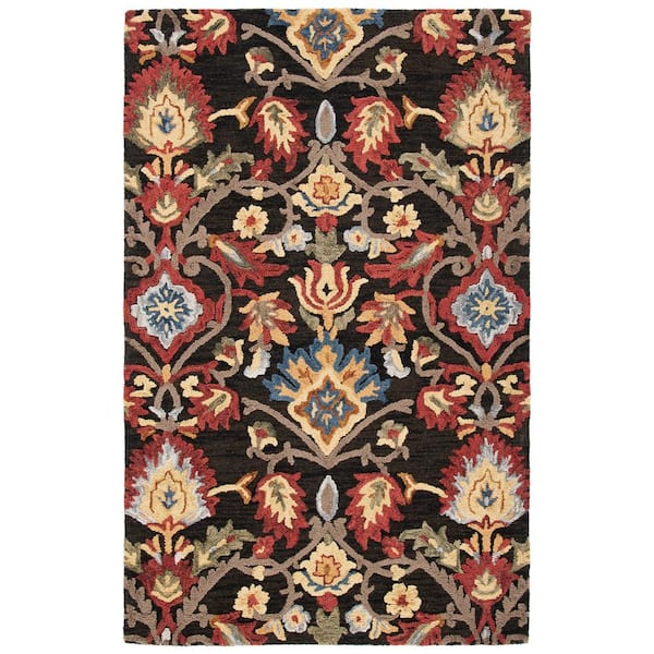 Blossom 2 ft. x 4 ft. Charcoal/Multi Geometric Floral Area Rug