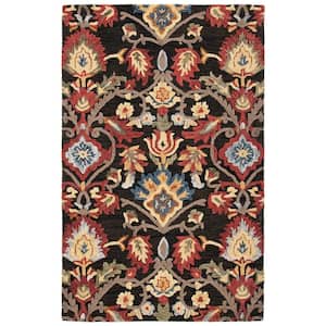 Blossom Charcoal/Multi 6 ft. x 9 ft. Geometric Floral Area Rug