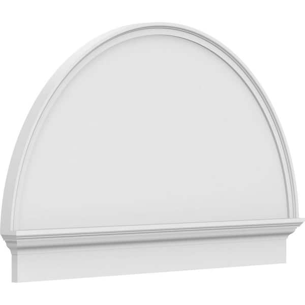 Ekena Millwork 2-3/4 in. x 48 in. x 30-3/4 in. Half Round Smooth Architectural Grade PVC Combination Pediment Moulding