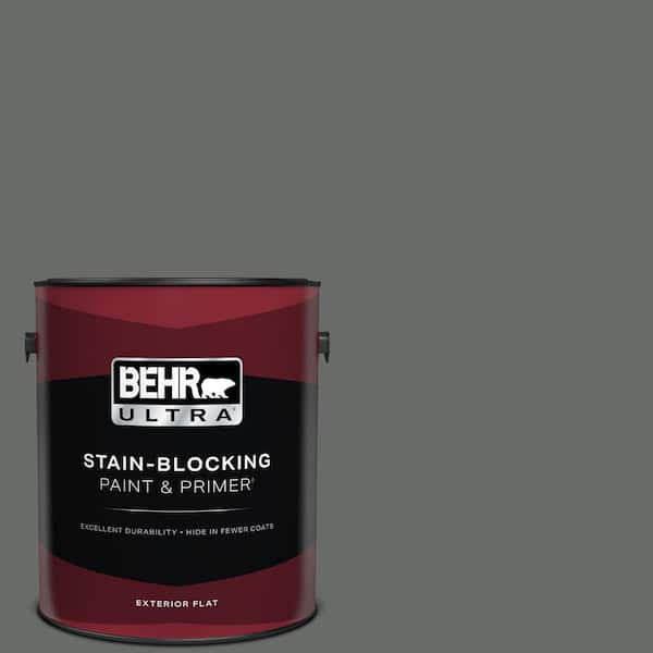 BEHR ULTRA 1 gal. #BNC-26 Lunar Basalt Flat Exterior Paint & Primer