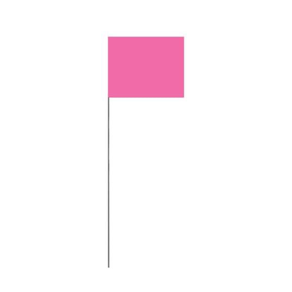 Presco 18 in. Glo Pink Stake Flag (100-Pack)