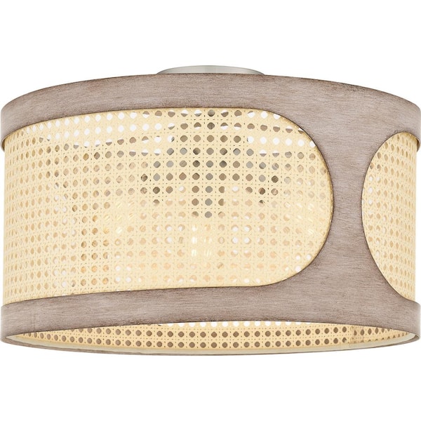 Quoizel Syrah 18 in. 3-Light Brushed Nickel Semi-Flush Mount