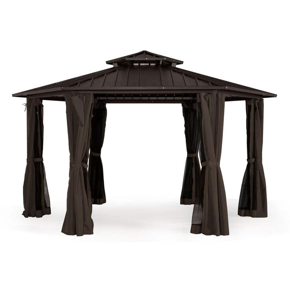 13 ft. x 15 ft. Brown Outdoor Gazebo with Aluminum Frame price history on PriceWatchPro