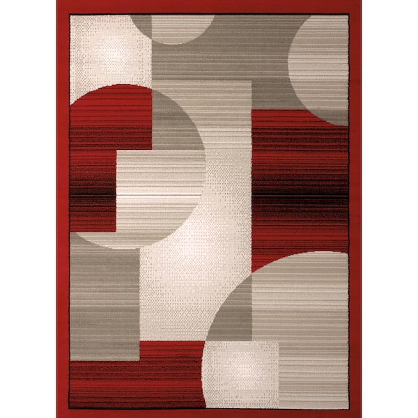 Dallas Zoom Zoom Red 5 ft. x 7 ft. Indoor Area Rug
