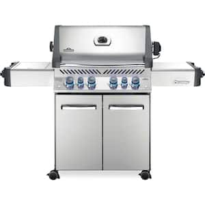 Prestige 500 4-Burner Propane Gas Grill in Stainless Steel with Infrared Side and Rear Burners and Rotisserie Kit