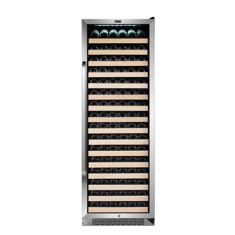 Whynter 24 in. Single Zone 166 Bottle Built-In Wine Cooler Fridge w/ Lock Stainless Steel with Display Rack and LED Display