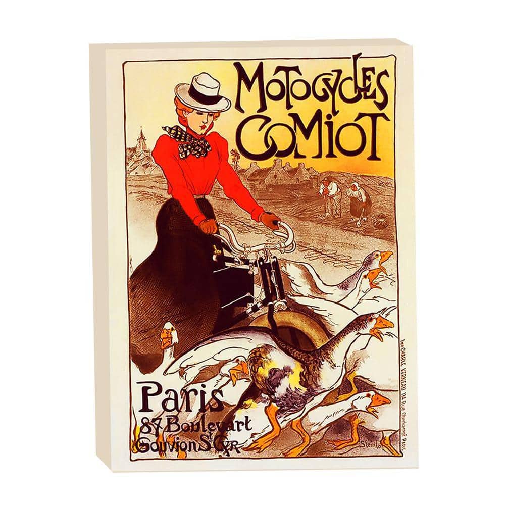 Motocycles Comiot Vintage French Cycling Poster by Grotto Studios Unframed Graphic Print Abstract 24 in. x 18 in. price history on PriceWatchPro