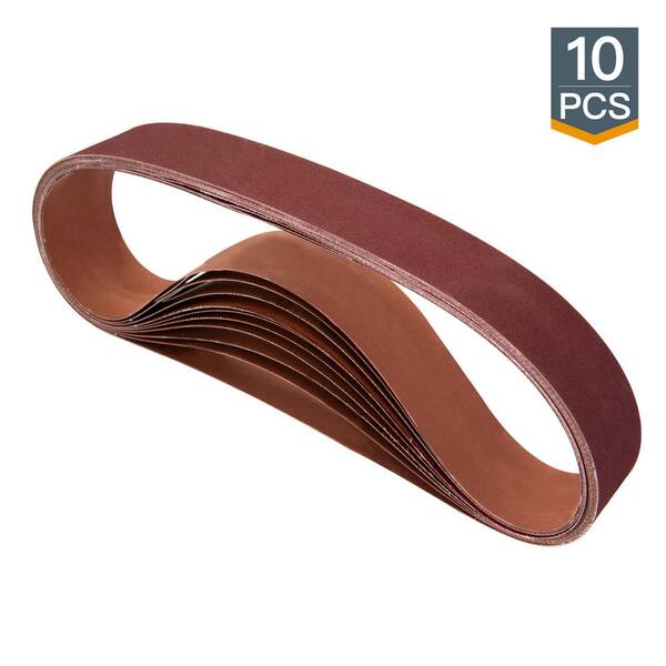 POWERTEC 424210A 2 in. x 42 in. 100-Grit Aluminum Oxide Sanding Belt (10-Pack)