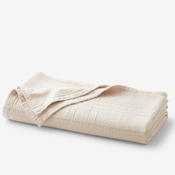 The Company Store Matera Stripe Sand Cotton Full/Queen Blanket