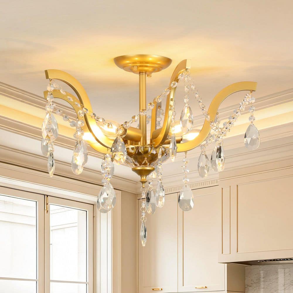 Ceiling light 照明 ゴールド TOZING 20 in. Modern Gold Sputnik Matte Semi-Flush Mount Ceiling