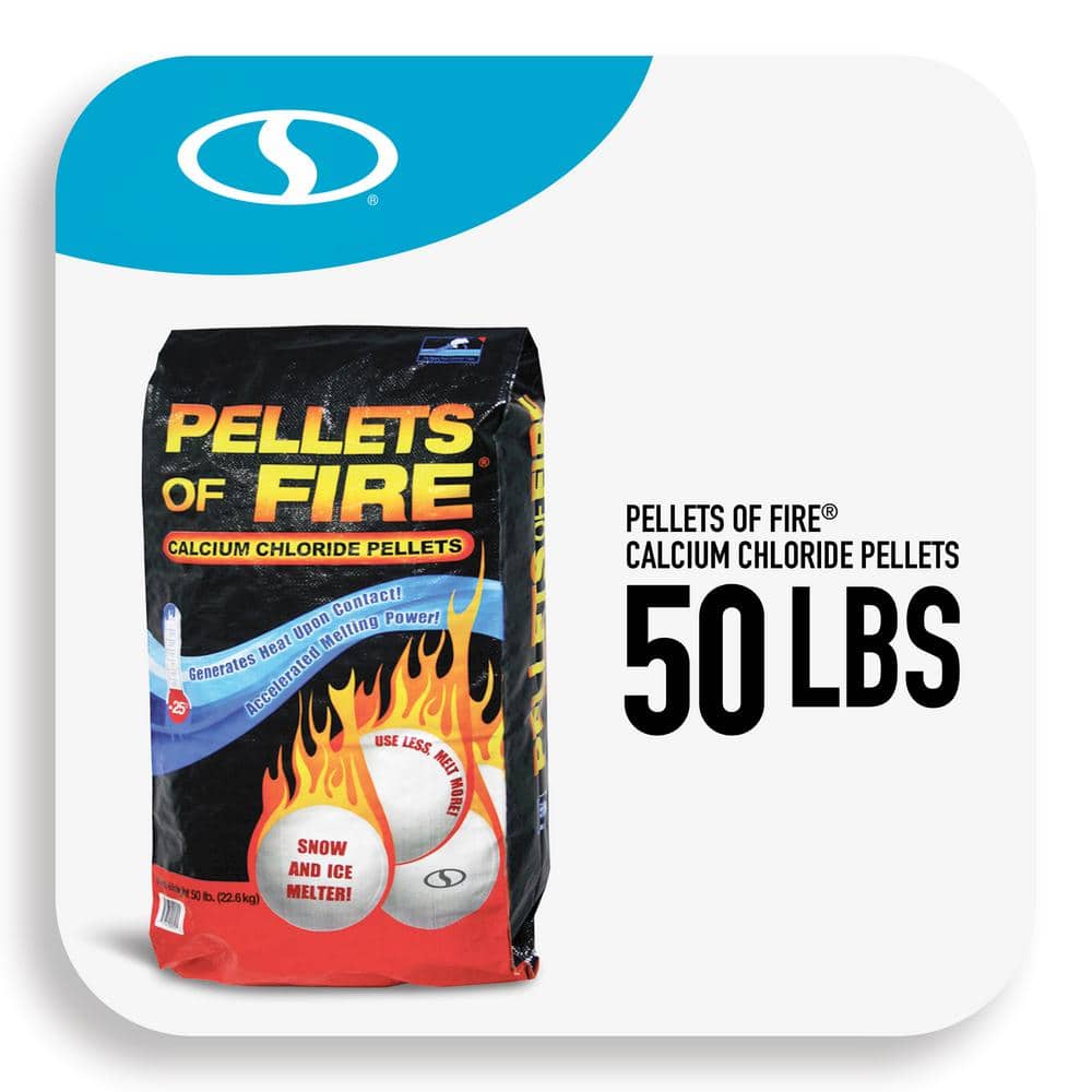 Pellets of Fire 50 Lb. Calcium Chloride Blend Ice and Snow Melt Plus Deicer
